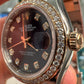 Rolex Lady-Datejust - 28 MM - Stainless Steel and Rose Gold - Oyster Bracelet - Diamond Bezel - Aubergine Diamond Dial - 279381RBR