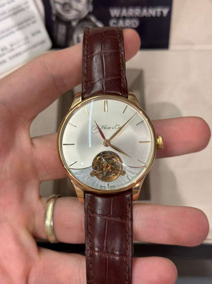 H. Moser & Cie Venturer Tourbillon Dual Time - 41.5 MM - Rose Gold - Silver Dial - Leather Bracelet - 2802-0401