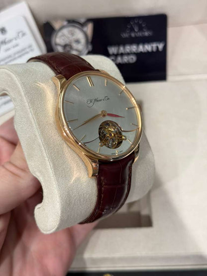 H. Moser & Cie Venturer Tourbillon Dual Time - 41.5 MM - Rose Gold - Silver Dial - Leather Bracelet - 2802-0401
