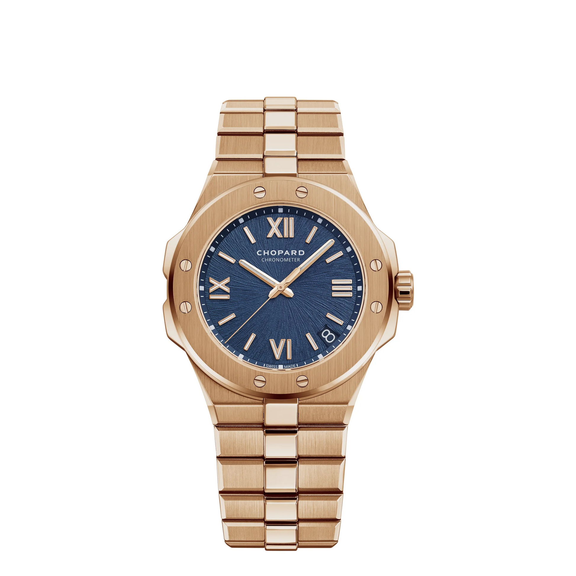 Chopard Alpine Eagle Rose Gold 41 MM - Rose Gold Bracelet - Blue Sapphire Crystal Dial - 295363-500