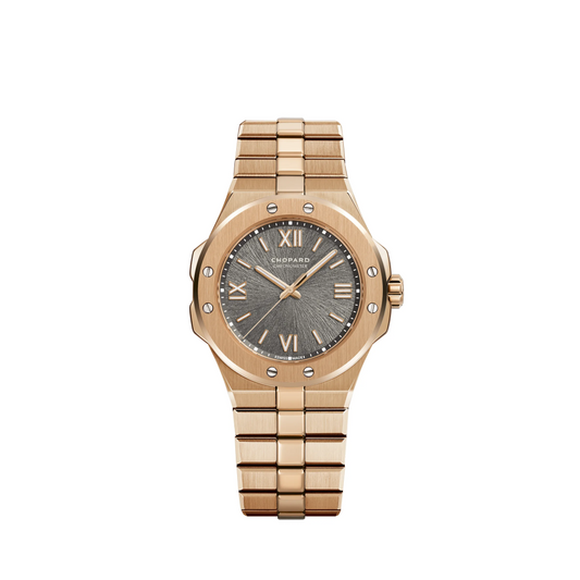 Chopard Alpine Eagle Rose Gold 36 MM - Rose Gold Bracelet - Grey Sapphire Crystal Dial - 295370-500