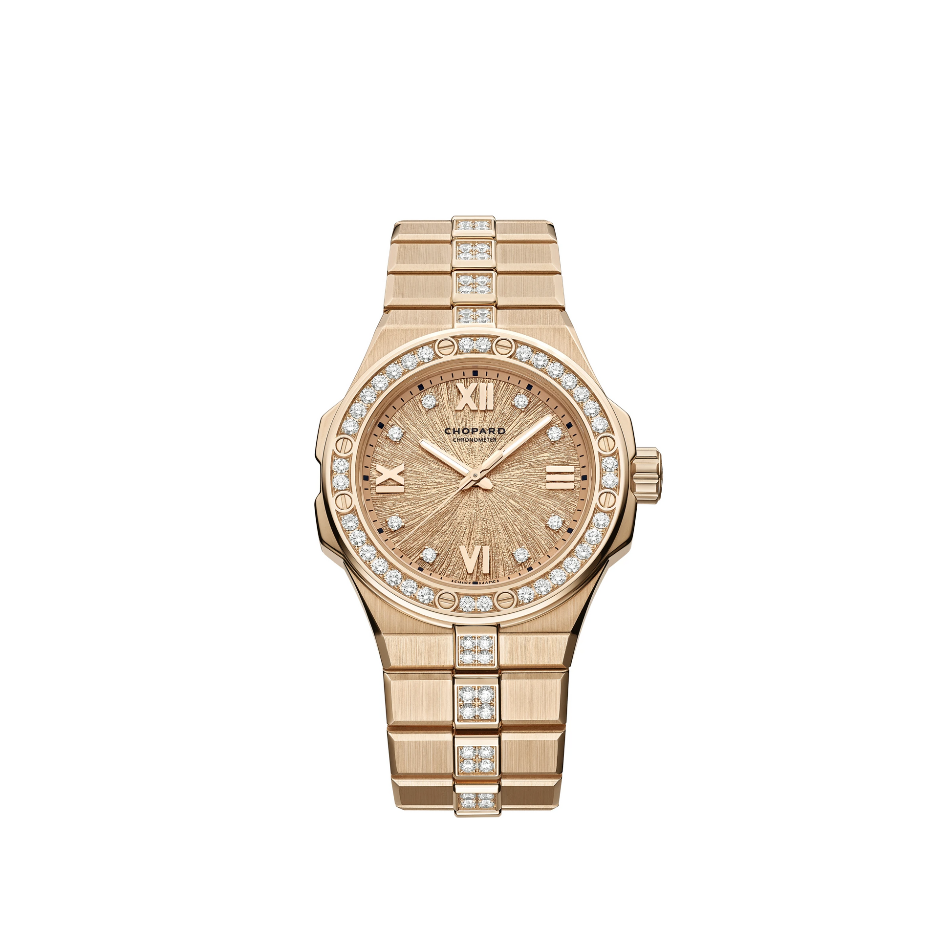 Chopard Alpine Eagle Rose Gold 33 MM - Rose Gold Bracelet - Diamond Bezel - Rose gold Diamond Dial - 295384-5002