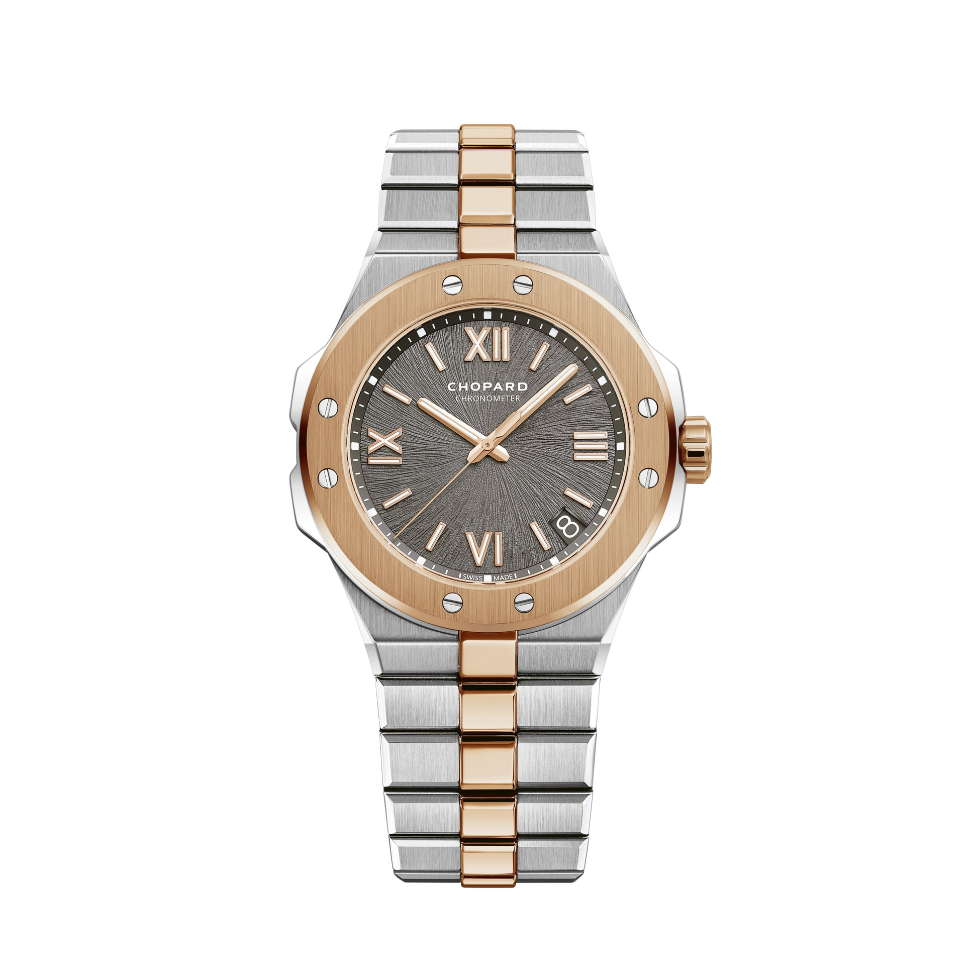 Chopard Alpine Eagle Rose Gold and Stainless Steel 41 MM - Rose Gold and Stainless Steel Bracelet - Diamond Bezel - Grey Sapphire Crystal Dial - 298600-600