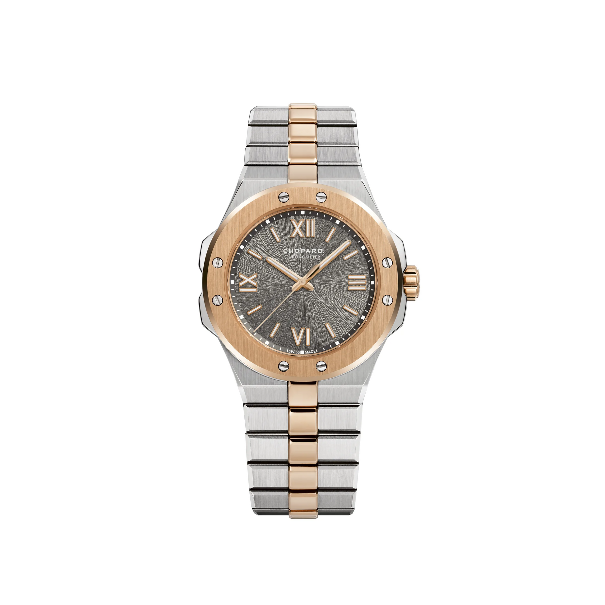 Chopard Alpine Eagle Rose Gold and Stainless Steel 36 MM - Rose Gold and Stainless Steel Bracelet - Grey Sapphire Crystal Dial - 298601-600