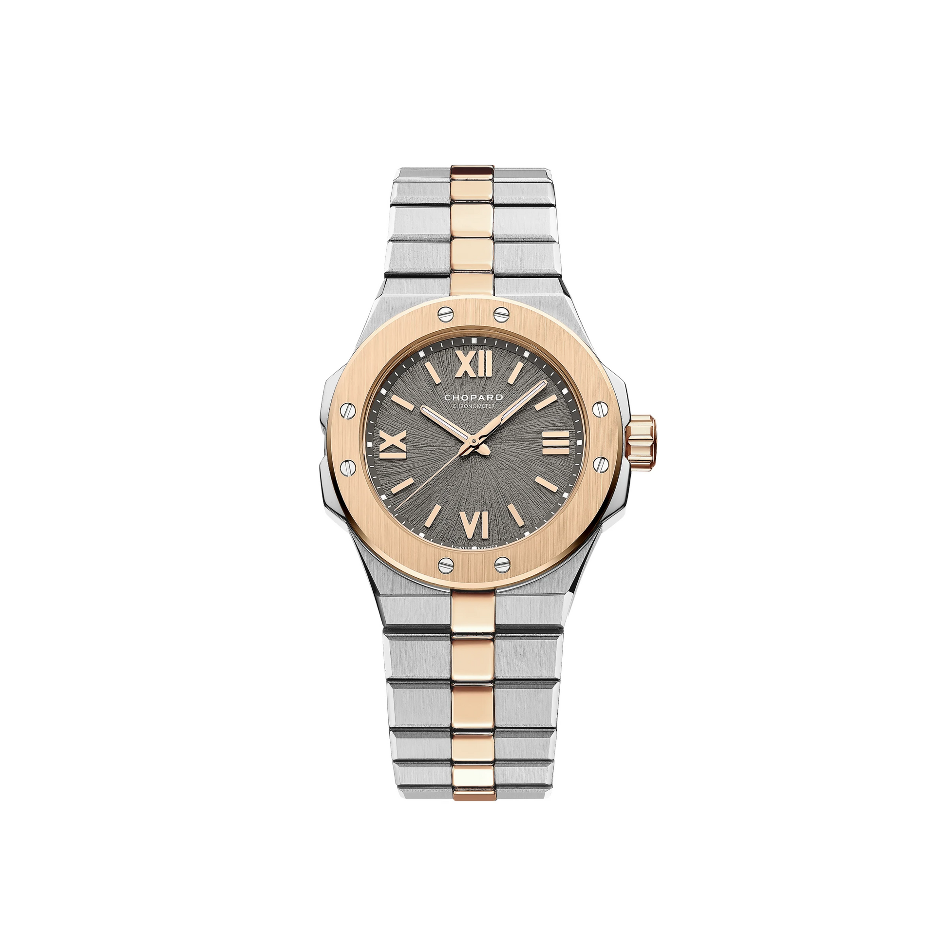 Chopard Alpine Eagle Rose Gold and Stainless Steel 33 MM - Rose Gold and Stainless Steel Bracelet - Grey Sapphire Crystal Dial - 298617-600