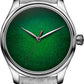 H. Moser & Cie Endeavour Center Seconds Concept Lime Green - 40 MM - Stainless Steel - Lime Green Enamel Dial - Gray Kudu Leather Strap - 1200-1233