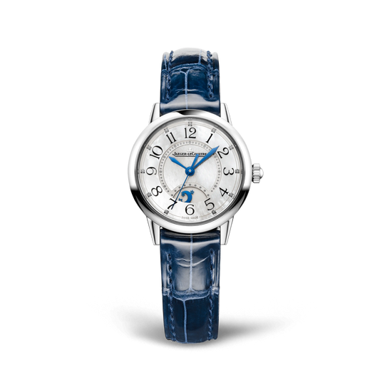 JLC - Rendez-Vous Classic Night & Day - 29 MM - Stainless Steel - Mother-Of-Pearl Dial - Blue Leather Strap - Q3468410