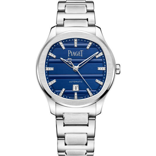 Piaget Polo Signature Date - Stainless Steel - 36 MM - Stainless Steel Bracelet - Diamond-Set Blue Dial - G0A51035