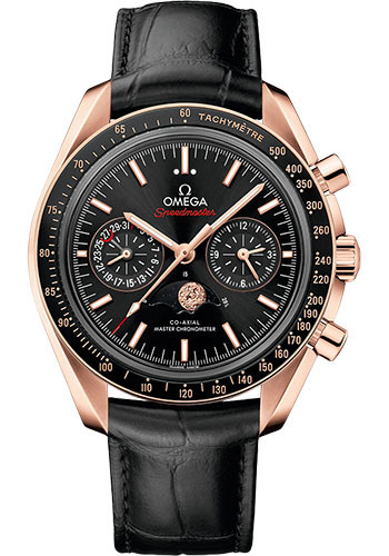 Omega Constellation Rose Gold 44.25 MM - Black Leather Strap - Black Dial - 304.63.44.52.01.001