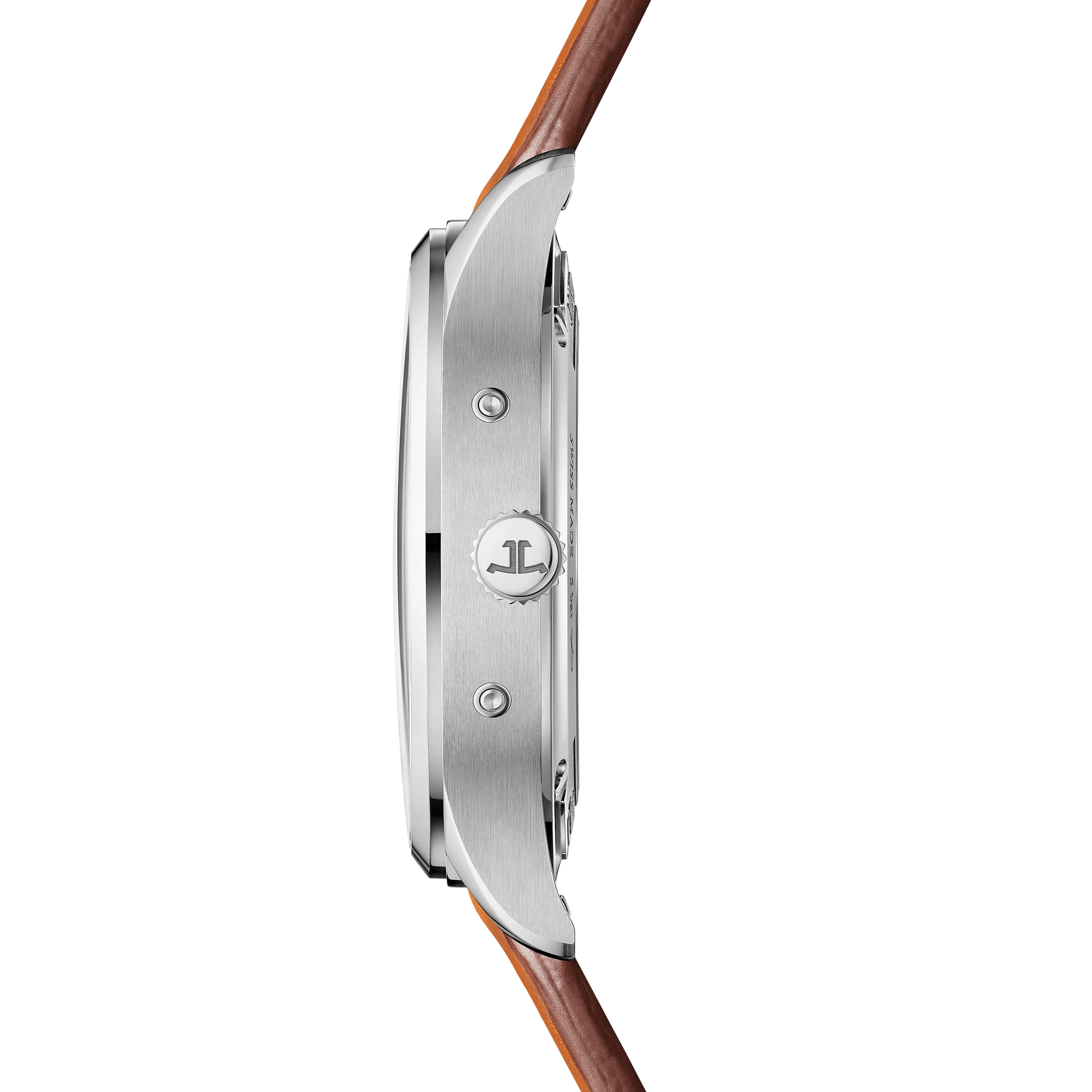 JLC - Master Control Calendar - 40 MM - Stainless Steel - Silvered-Gray Dial - Brown Leather Strap - Q4148421