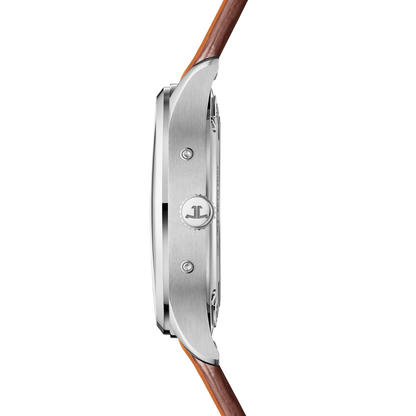 JLC - Master Control Calendar - 40 MM - Stainless Steel - Silvered-Gray Dial - Brown Leather Strap - Q4148421