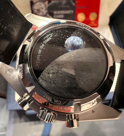 Omega Speedmaster "Silver Snoopy Award" 50th Anniversary Stainless Steel 42 MM - Coated Nylon Fabric Bracelet - Silver Dial - 310.32.42.50.02.001