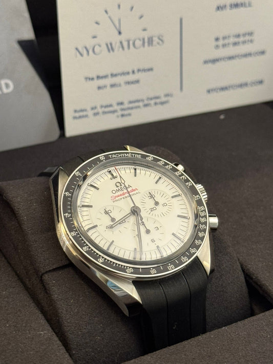 Omega Speedmaster Moonwatch Professional - Stainless Steel - 42 MM - Black Rubber Bracelet - White Dial - 310.32.42.50.04.001