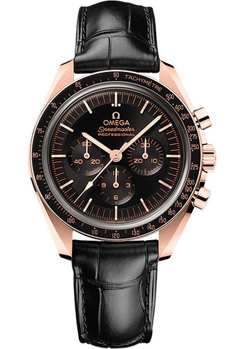 Omega Speedmaster Rose Gold 42 MM - Black Leather Strap - Black Dial - 310.63.42.50.01.001