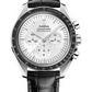 Omega Speedmaster White Gold 42 MM - Black Leather Strap - Silvery Step Dial - 310.63.42.50.02.001