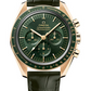 Omega Speedmaster Yellow Gold 42 MM - Black Leather Strap - Green Dial - 310.63.42.50.10.001