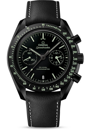 Omega Speedmaster Black Ceramic 44.25 MM - Black Leather Strap - Black Dial - 311.92.44.51.01.004 nyc watcher nyc watches