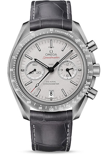 Omega Speedmaster Grey Ceramic 44.25 MM - Grey Leather Strap - Platinum Dial - 311.93.44.51.99.001 nyc watcher nyc watches