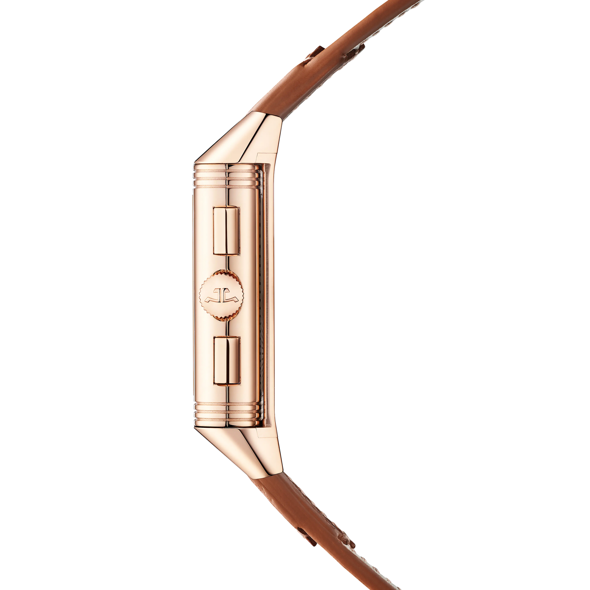 JLC - Reverso Tribute Chronograph - Limited Edition - 49.4 MM x 29.9 MM - Pink Gold - Golden/Skeleton Dial - Black/Brown Leather Strap - Q389256J