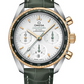 Omega Constellation Yellow Gold and Stainless Steel 38 MM - Green Leather Strap - Opaline Silvery Dial - 324.23.38.50.02.001