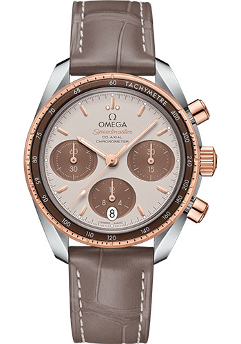 Omega Constellation Rose Gold and Stainless Steel 38 MM - Brown Leather Strap - Cappuccino Dial - 324.23.38.50.02.002