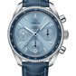 Omega Constellation Stainless Steel 38 MM - Blue Leather Strap - Diamond Bezel - Ice Blue Dial - 324.38.38.50.03.001