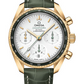 Omega Constellation Yellow Gold 38 MM - Green Leather Strap - Opaline Silvery Dial - 324.63.38.50.02.004