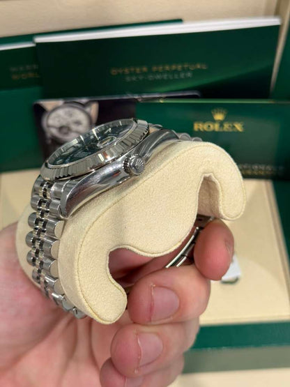 Rolex Stainless Steel & White Gold Sky Dweller Watch - 42 MM - Jubilee Bracelet - Blue Dial - 326934-0004