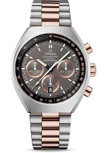 Omega Speedmaster Stainless Steel and Rose Gold 42.4 MM x 46.2 MM - Stainless Steel and Rose Gold Bracelet - Grey Dial - 327.20.43.50.01.001 nyc watcher nyc watches