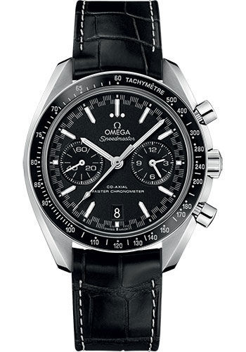 Omega Constellation Stainless Steel 44.25 MM - Black Leather Strap - Black Dial - 329.33.44.51.01.001