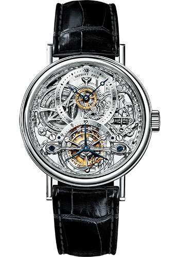 Breguet Classique Grande Complication Platinum 35.5 MM - Black Leather Strap - Silver Dial - 3355PT/00/986