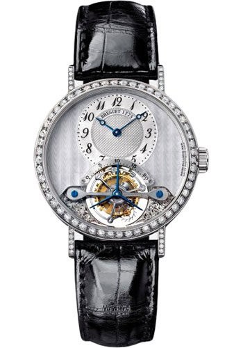 Breguet Classique Grande Complication White Gold 35 MM - Black Leather Strap - Diamond Bezel - Silver Dial - 3358BB/52/986/DD00