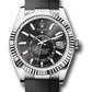 Rolex White Gold Sky-Dweller Watch - 42 MM - Fluted Ring Command Bezel - Black Index Dial - Oysterflex Strap - 336239