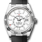 Rolex White Gold Sky Dweller Watch - 42 MM - Oysterflex Strap - Fluted Ring Command Bezel - White Index Dial - 336239 wiof