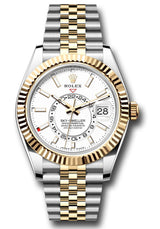 Rolex Stainless Steel and Yellow Gold Sky Dweller Watch - 42 MM - Jubilee Bracelet - Fluted Ring Command Bezel - White Index Dial - 336933-0006