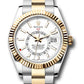 Rolex Stainless Steel and Yellow Gold Sky Dweller Watch - 42 MM - Oyster Bracelet - Fluted Ring Command Bezel - White Index Dial - 336933 wio