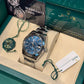 Rolex Stainless Steel and White Gold Sky Dweller Watch - 42 MM - Oyster Bracelet - Fluted Ring Command Bezel - Blue Index Dial - 336934-0005