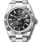 Rolex Stainless Steel and White Gold Sky Dweller Watch - 42 MM - Oyster Bracelet - Fluted Ring Command Bezel - Black Index Dial - 336934 bkio