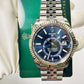 Rolex Stainless Steel and White Gold Sky Dweller Watch - 42 MM - Jubilee Bracelet - Fluted Ring Command Bezel - Blue Index Dial - 336934 blij