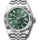 Rolex Stainless Steel and White Gold Sky Dweller Watch - 42 MM - Jubilee Bracelet - Fluted Bezel - Mint Green Index Dial - 336934 mgij