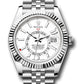 Rolex Stainless Steel and White Gold Sky Dweller Watch - 42 MM - Jubilee Bracelet - Fluted Ring Command Bezel - White Index Dial - 336934 wij