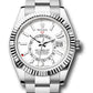 Rolex Stainless Steel and White Gold Sky Dweller Watch - 42 MM - Oyster Bracelet - Fluted Ring Command Bezel - White Index Dial - 336934 wio