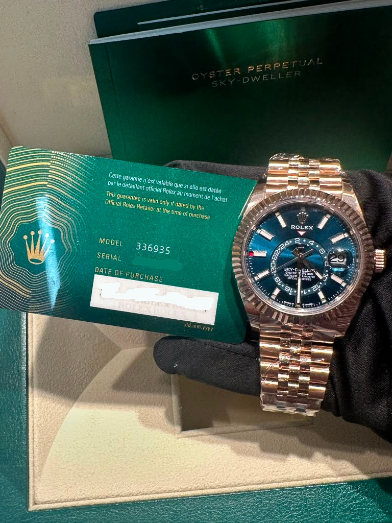 Rolex Sky Dweller - 42 MM - Rose Gold - Blue Dial - 336935-0005