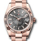 Rolex Everose Gold Sky Dweller Watch - 42 MM - Oyster Bracelet - Fluted Ring Command Bezel - Slate Index Dial - 336935 slio