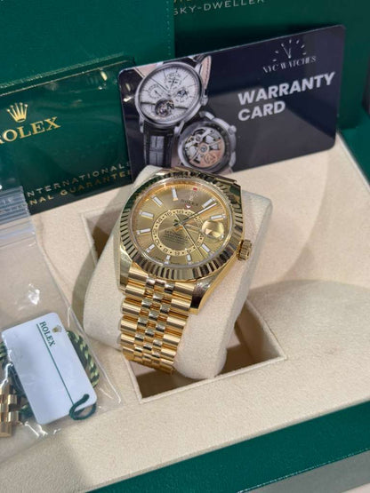 Rolex Sky Dweller - 42 MM - Yellow Gold - Champagne Dial - 336938-0004
