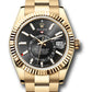 Rolex Yellow Gold Sky Dweller Watch - 42 MM - Oyster Bracelet - Fluted Ring Command Bezel - Black Index Dial - 336938 bkio