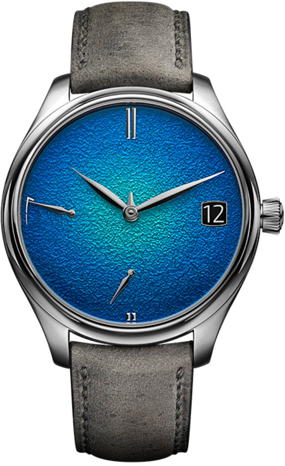 H. Moser & Cie Endeavour Perpetual Calendar - 42 MM - Tantalum & Steel - Abyss Blue Fumé "Grand Feu" Enamel Dial - Kudu Leather Strap - 1800-2000
