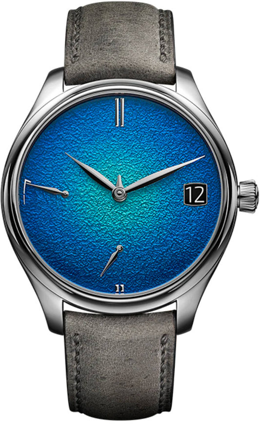 H. Moser & Cie Endeavour Perpetual Calendar - 42 MM - Tantalum & Steel - Abyss Blue Fumé "Grand Feu" Enamel Dial - Kudu Leather Strap - 1800-2000