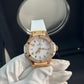 Hublot - Big Bang - 38 MM - Yellow Gold and Diamonds - White Dial - White Rubber Strap - Diamond Bezel - 361.PE.2010.RW.1704