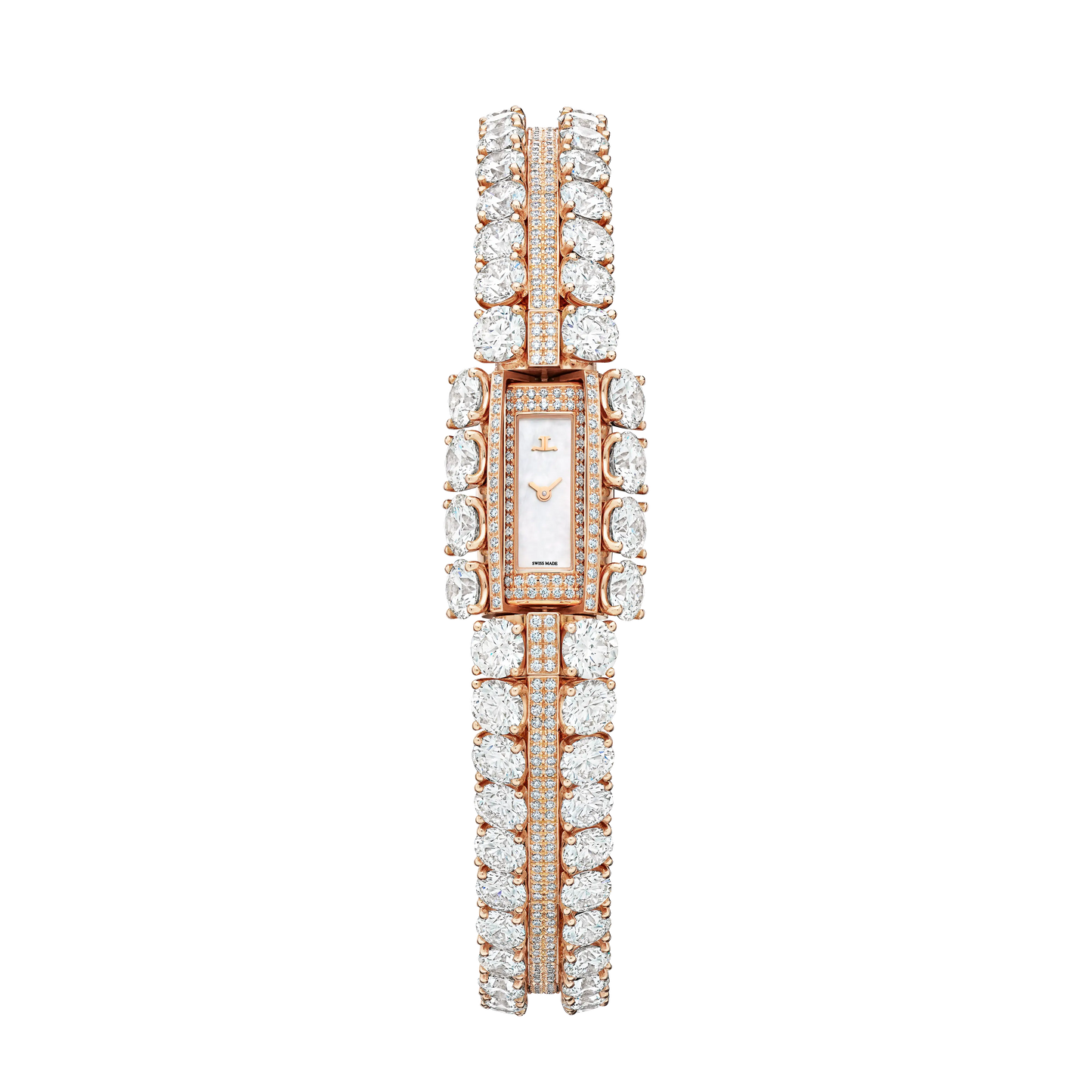 JLC - Calibre 101 Secrets - 29.07 MM x 12.22 MM - Pink Gold - Mother-Of-Pearl Dial - Diamond Bezel - Pave Diamond Pink Gold Bracelet - Q2872201